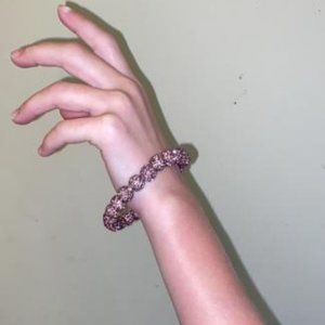 purple beaded crystal bracelet